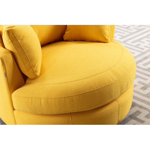 GFD Home - Modern  Akili swivel accent chair  barrel chair  for hotel living room Modern  leisure chair in Yellow - W39532486