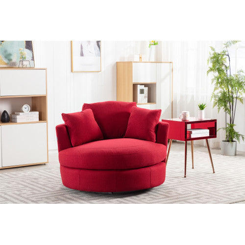GFD Home - Modern  Akili swivel accent chair  barrel chair  for hotel living room Modern  leisure chair in Red - W39532504