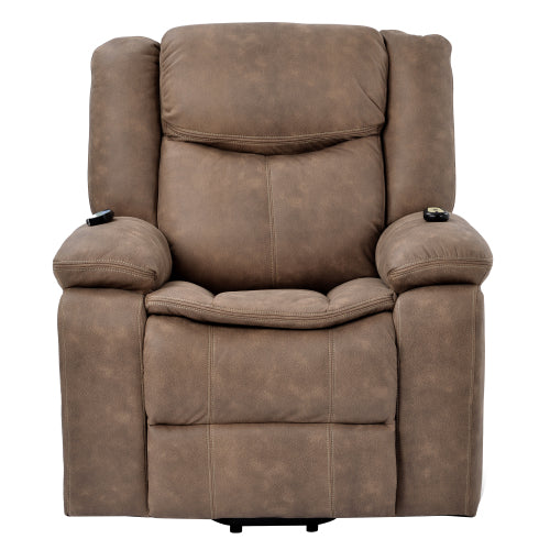 GFD Home - Power Lift Chair for Elderly with Adjustable Massage Function, Recliner Chair in Brown - WF197819AAD - GreatFurnitureDeal