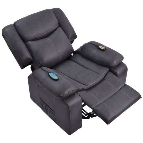 GFD Home - Power Lift Chair for Elderly with Adjustable Massage Function, Recliner Chair in Gray - WF197819AAE - GreatFurnitureDeal