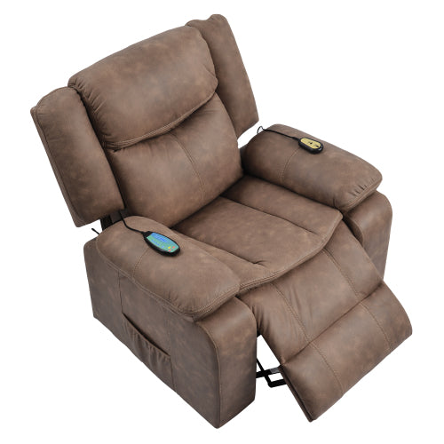 GFD Home - Power Lift Chair for Elderly with Adjustable Massage Function, Recliner Chair in Brown - WF197819AAD