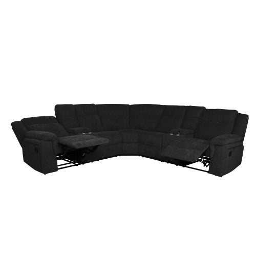 GFD Home - Manual Motion Sofa in Black - W223S00536