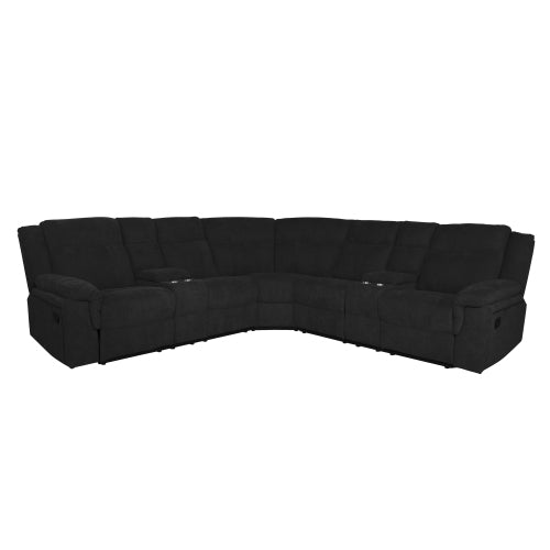 GFD Home - Manual Motion Sofa in Black - W223S00536