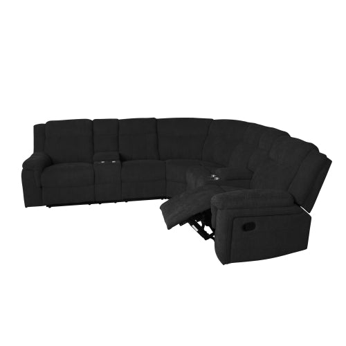 GFD Home - Manual Motion Sofa in Black - W223S00536 - GreatFurnitureDeal