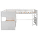 GFD Home - Twin Size Bunk Bed with a Loft Bed attached, with Two Drawers in White - SM000232AAK - GreatFurnitureDeal