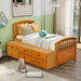 GFD Home - Twin Size Platform Storage Bed Solid Wood Bed with 6 Drawers - SG000116AAL - GreatFurnitureDeal