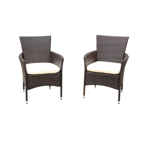 GFD Home - 2pcs Patio Rattan Armchair Seat with Removable Cushions - W26131518 - GreatFurnitureDeal