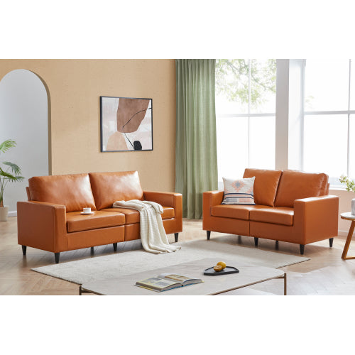 GFD Home - Sofa and Loveseat Sets Morden Style PU Leather Couch Furniture Upholstered 3 Seat Sofa Couch and Loveseat for Home or Office (2+3 Seat) - SG000414AAA - GreatFurnitureDeal