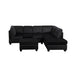 GFD Home - Reversible Sectional Sofa Space Saving with Storage Ottoman Rivet Ornament L-shape Couch in Black - SG000406AAA - GreatFurnitureDeal