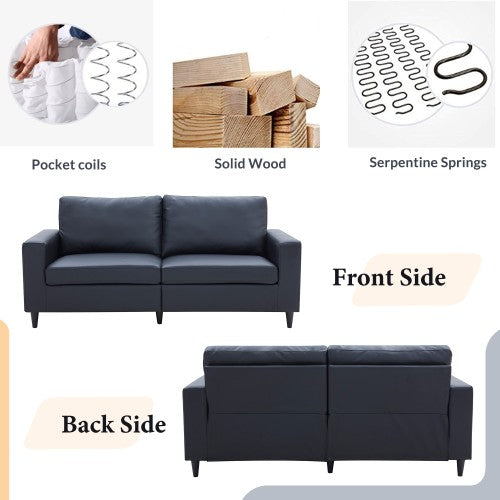 GFD Home - Sofa and Loveseat Sets Morden Style PU Leather Couch Furniture Upholstered 3 Seat Sofa Couch and Loveseat for Home or Office (2+3 Seat) - SG000415AAA