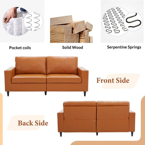 GFD Home - Sofa and Loveseat Sets Morden Style PU Leather Couch Furniture Upholstered 3 Seat Sofa Couch and Loveseat for Home or Office (2+3 Seat) - SG000414AAA