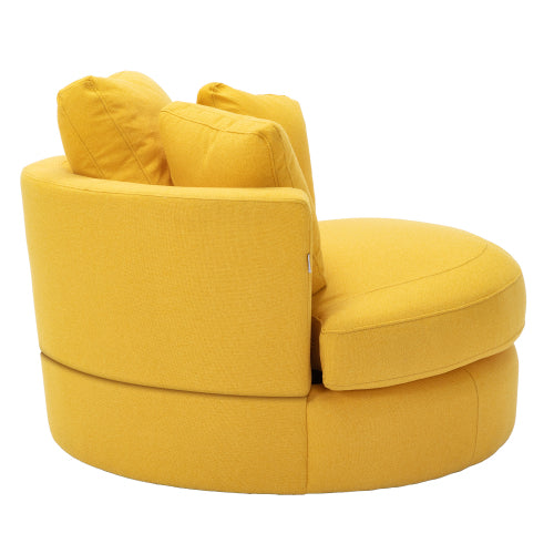 GFD Home - Modern  Akili swivel accent chair  barrel chair  for hotel living room Modern  leisure chair in Yellow - W39532486 - GreatFurnitureDeal