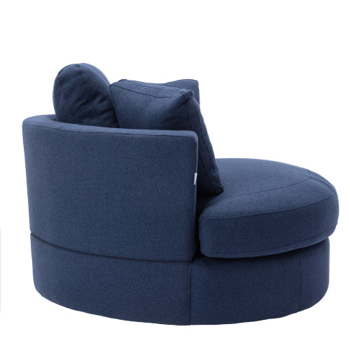 GFD Home - Modern  Akili swivel accent chair  barrel chair  for hotel living room Modern  leisure chair in Navy - W39532509 - GreatFurnitureDeal