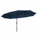 GFD Home - 15x9ft Large Double-Sided Rectangular Outdoor Twin Patio Market Umbrella w-Crank- Blue - W41929344 - GreatFurnitureDeal