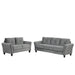 GFD Home - 2 Pieces Tufted Upholstered Loveseat & Couch Sofa Track Arm Classic Mid-century Modern Sofa Set - W693S00001 - GreatFurnitureDeal