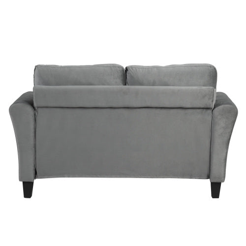 GFD Home - 2 Pieces Tufted Upholstered Loveseat & Couch Sofa Track Arm Classic Mid-century Modern Sofa Set - W693S00001