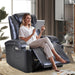 GFD Home - Power Motion Recliner with USB Charge Port and Two Cup Holders -PU Leather Lounge chair in Black - PP194010BAA - GreatFurnitureDeal