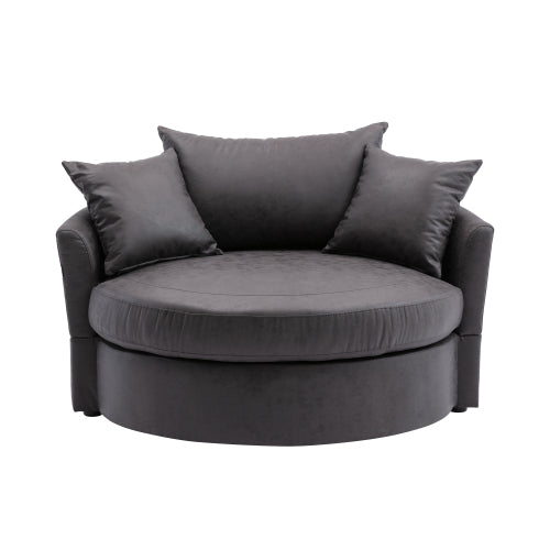 GFD Home - Modern  Akili swivel accent chair  barrel chair  for hotel living room - Modern in Gray - W39532336 - GreatFurnitureDeal