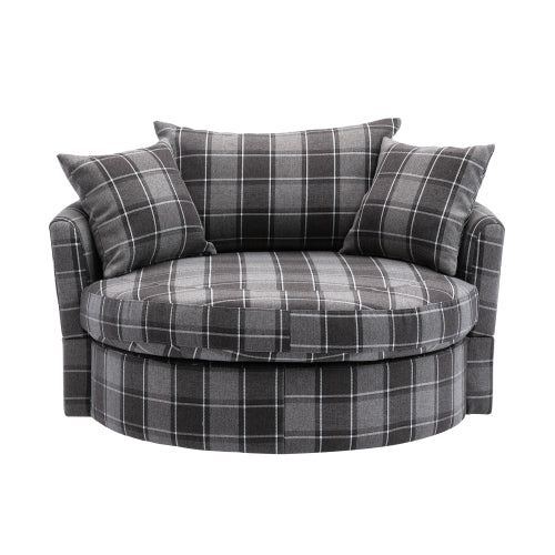 GFD Home - Modern  Akili swivel accent chair  barrel chair  for hotel living room - Modern in Gray - W39532337 - GreatFurnitureDeal