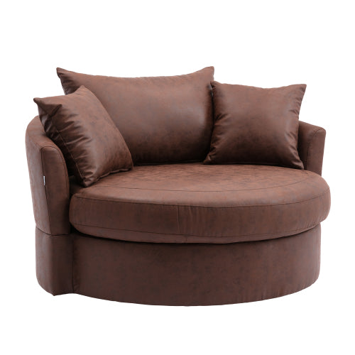 GFD Home - Modern  Akili swivel accent chair  barrel chair  for hotel living room - Modern in Brown - W39532335