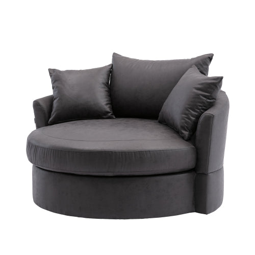 GFD Home - Modern  Akili swivel accent chair  barrel chair  for hotel living room - Modern in Gray - W39532336