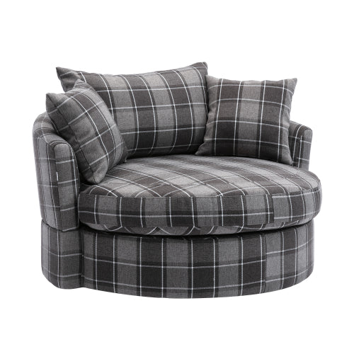 GFD Home - Modern  Akili swivel accent chair  barrel chair  for hotel living room - Modern in Gray - W39532337 - GreatFurnitureDeal