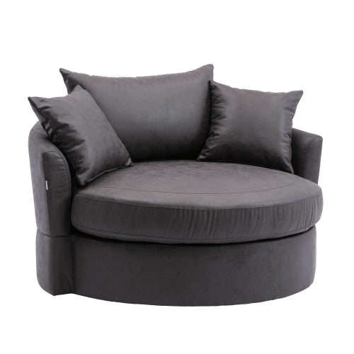 GFD Home - Modern  Akili swivel accent chair  barrel chair  for hotel living room - Modern in Gray - W39532336