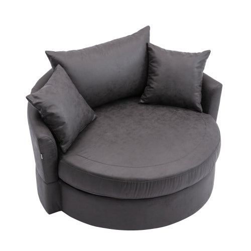 GFD Home - Modern  Akili swivel accent chair  barrel chair  for hotel living room - Modern in Gray - W39532336 - GreatFurnitureDeal