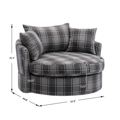 GFD Home - Modern  Akili swivel accent chair  barrel chair  for hotel living room - Modern in Gray - W39532337