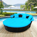 GFD Home - Outdoor rattan daybed sunbed with Retractable Canopy Wicker Furniture, Round Outdoor Sectional Sofa Set - FG201200AAC - GreatFurnitureDeal