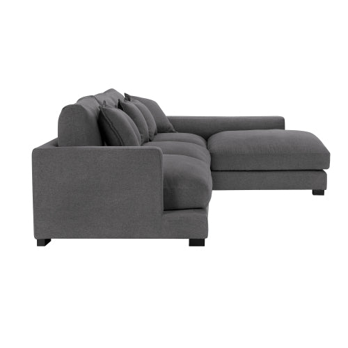 GFD Home - Soft and comfortable Sectional sofa right hand facing in dark grey - W223S00922