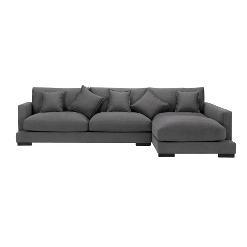 GFD Home - Soft and comfortable Sectional sofa right hand facing in dark grey - W223S00922 - GreatFurnitureDeal