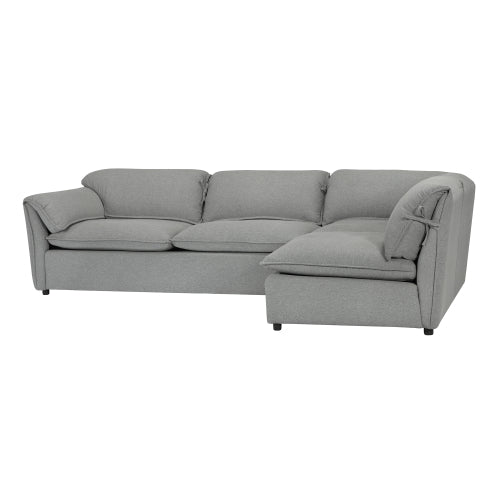 GFD Home - Soft and comfortable L-shaped Sectional sofa right hand facing in Grey - W223S00921