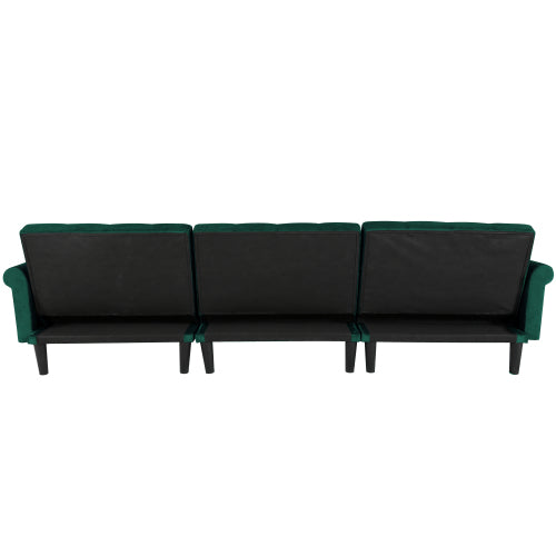 GFD Home - Convertible Sofa Bed Sleeper Green Velvet - W223S00707