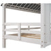 GFD Home - Twin over Twin Size Low Bunk Beds with Roof and Fence-shaped Guardrail, White - SM000702AAK - GreatFurnitureDeal
