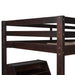 GFD Home - Twin Size Loft Bed Wood Bed with Convertible Lower Bed, Storage Drawer and Shelf in Espresso - LP000073AAP - GreatFurnitureDeal