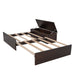 GFD Home - Twin Size Loft Bed Wood Bed with Convertible Lower Bed, Storage Drawer and Shelf in Espresso - LP000073AAP - GreatFurnitureDeal