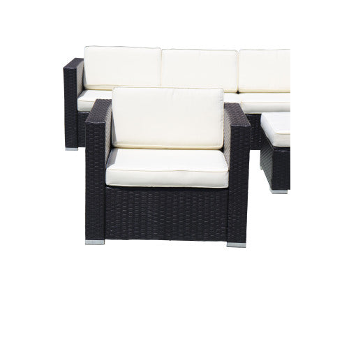 GFD Home - Outdoor PE Rattan Sofa Set of 4 in White - DS0002A