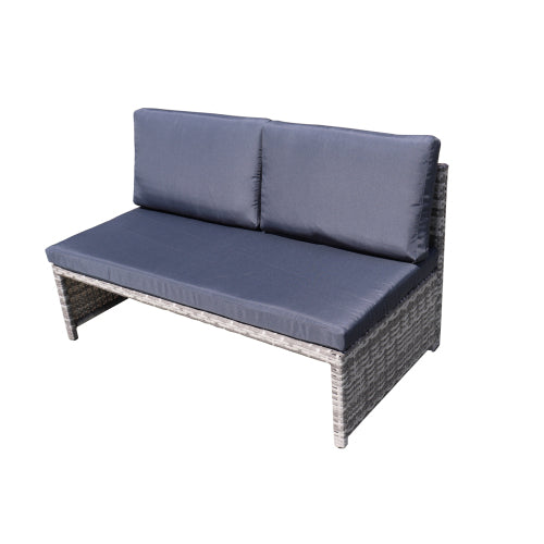 GFD Home - Outdoor PE Rattan Sofa Set of 5 in Gray - DS0009A