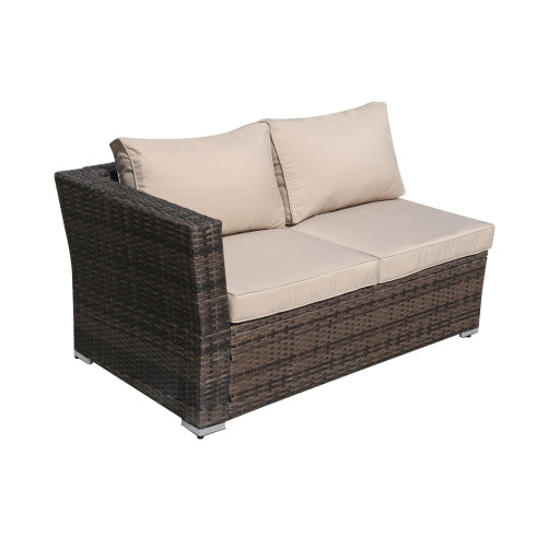 GFD Home - Outdoor Patio Furniture PE Rattan Corner Sofa Set of 4 - RF730
