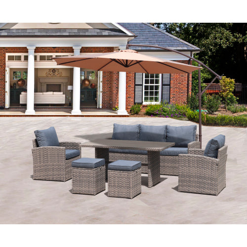 GFD Home - Outdoor PE Rattan Sofa Set of 6 - DS0008A - GreatFurnitureDeal