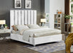 Meridian Furniture - Enzo Velvet Queen Bed in White - EnzoWhite-Q - GreatFurnitureDeal