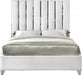 Meridian Furniture - Enzo Velvet Queen Bed in White - EnzoWhite-Q - GreatFurnitureDeal