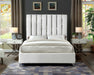 Meridian Furniture - Enzo Velvet Queen Bed in White - EnzoWhite-Q - GreatFurnitureDeal