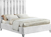 Meridian Furniture - Enzo Velvet Queen Bed in White - EnzoWhite-Q - GreatFurnitureDeal
