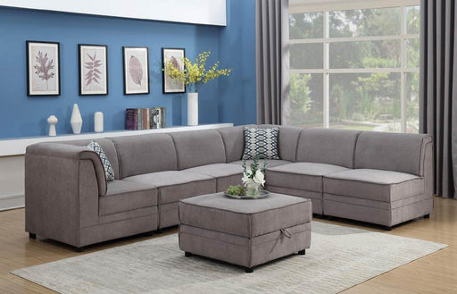 Myco Furniture - Charlotte 7 Piece Modular Sectional in Gray - 2024-7PC