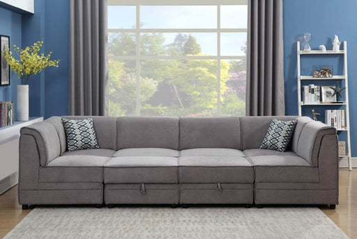 Myco Furniture - Charlotte 8 Piece Modular Sectional in Gray - 2024-8PC - GreatFurnitureDeal