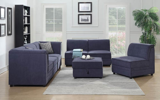 Myco Furniture - Charlotte 7 Piece Modular Sectional in Blue - 2025-7PC - GreatFurnitureDeal