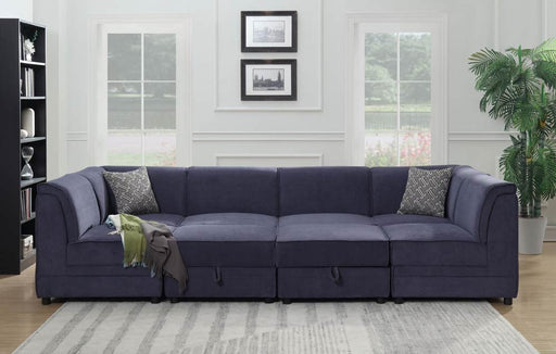 Myco Furniture - Charlotte 8 Piece Modular Sectional in Blue - 2025-8PC - GreatFurnitureDeal