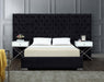 Meridian Furniture - Grande Velvet Queen Bed in Black - GrandeBlack-Q - GreatFurnitureDeal
